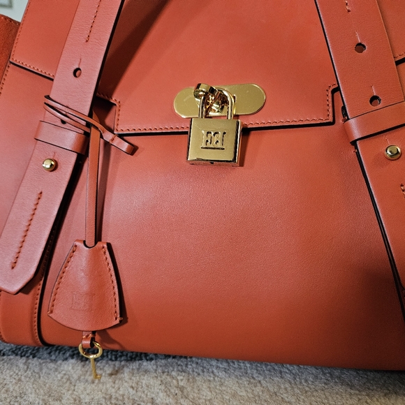 ESCADA Orange Leather and Suede Handbag - Picture 2 of 11
